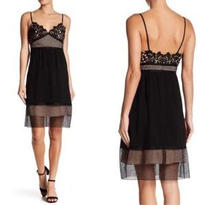 Theory Melaena Black Lace & Crochet Knee-Length Dress Size: S/US 4 (Orig. $275)
